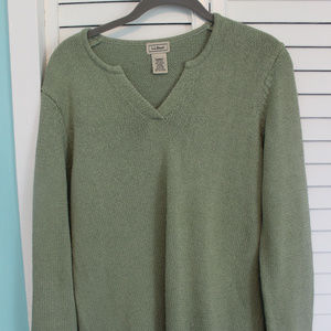 L.L. Bean Silk/Cotton Sweater Sage Green Medium